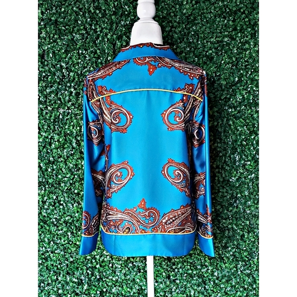 23. NWOT J.Crew Drapey button-up shirt in paisley print - Picture 7 of 8